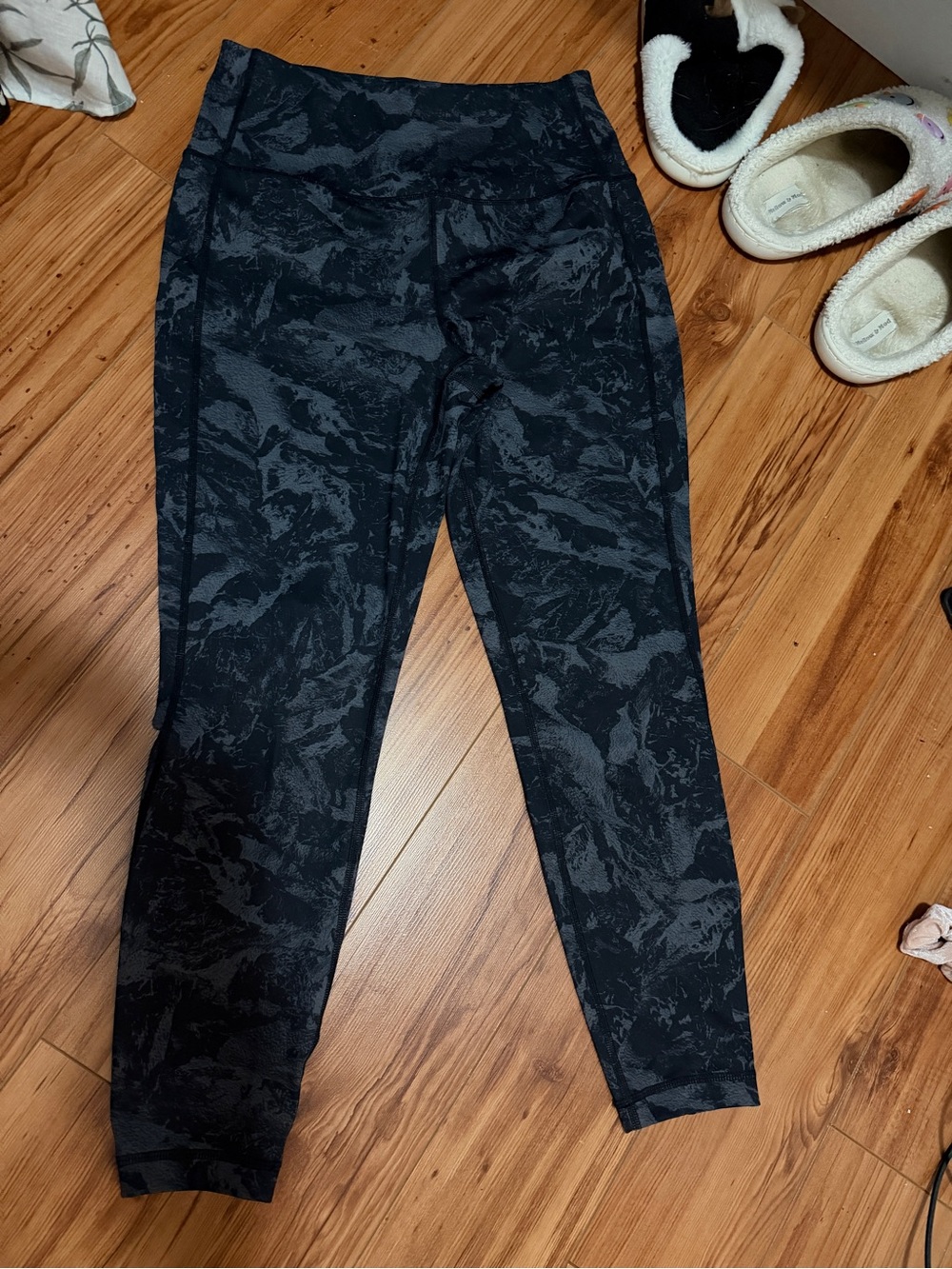 Lole Black Textured Pattern Leggings
